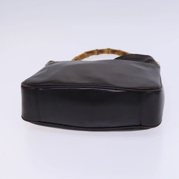 GUCCI Bamboo Hand Bag Leather 2way Brown Gold - Picture 9 of 15